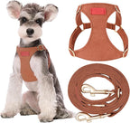 Puppytie Small Dog Harness and Leash Set, Brown Caramel, S (9-17.5 lbs) | Dog Harness Small Sized Dog, Dog Leash for Small Dogs, Soft and Lightweight, Puppytie Dog Harness for Daily Walks