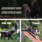 AUROTH Tactical Dog Harness for Large Dogs - Purple, No Pull, Adjustable, Reflective, Molle System for Gear Carrying