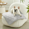 COZY KISS Cooling Couch Arm Cover for Dog Washable, Cool Sofa Cushion Mat | Q-Max >0.4 Cool Tech, Non-Slip Pet Pad for Car Seat Protector, Liquid Pee Proof Mat for Dog, Cats, 27.5x27.5 Inch, Grey
