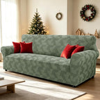 ZNSAYOTX Stretch Oversized Couch Covers for 3 Cushion Couch, 1-Piece Extra Large Sofa Cover Slipcover, Furniture Protector with Elastic Bottom Geometrical Jacquard Fabric (X-Large, Army Green)