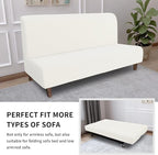 Easy-Going 100% Waterproof Futon Cover, Stretch Futon Slipcover Medium | Dual Waterproof Armless Futon Couch Cover, Leakproof Sofa Bed Furniture Protector for Kids Pets Dog Cat, Cream