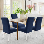 MAXIJIN Dining Chair Covers Set of 2, Stretch Kitchen Chair Covers for Dining Chairs, Removable Washable Parson Seat Slipcover for Home, Restaurant, Hotel, Banquet (Navy Blue)