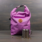 Wilderdog Doggie Bag - Water Resistant, Portable Kibble Carrier & Stainless Steel Mug - Lilac