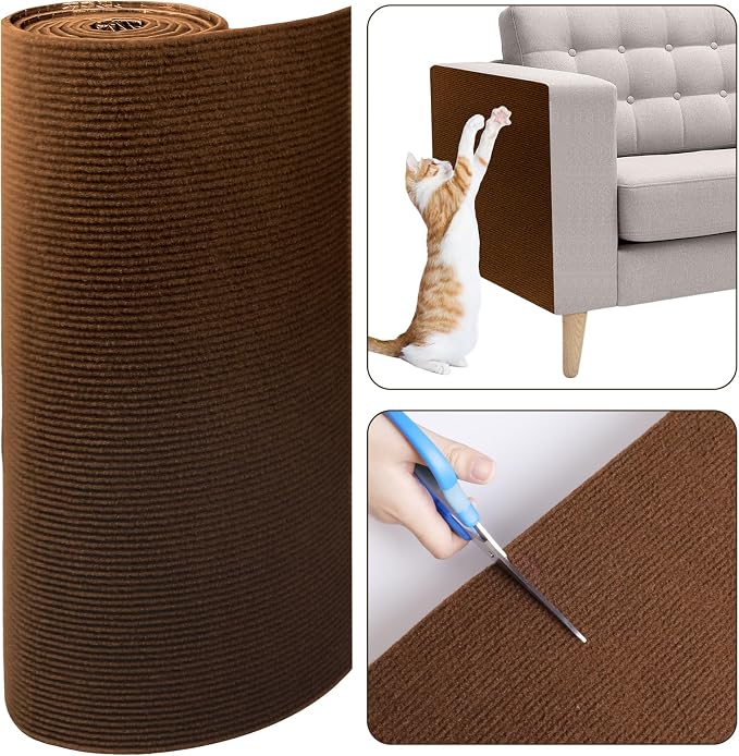 78.7"x15.8" Cat Scratching Mat Self Adhesive Furniture Protector Trim Fit | Stop Cat Scratching Furniture With Thick Felt Protector, Strong Adhesive, Easy Trim, Protects Couch Sofa Wall Instantly
