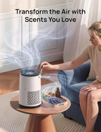 DREO HEPA Air Purifier for Home, AHAM VERIFIDE Air Cleaner for Bedroom, Pets, Smoke, Dust, Pollen & Odors, PM2.5 Monitor, Auto, Turbo & Quiet Sleep Mode, 4 Speeds, Scent Diffuser, DR-HAP008 (Dreo 338)