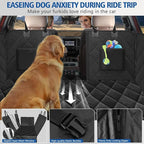 Btefd XL Hard Bottom Dog Back Seat Cover for Crew Cab Trucks with Blanket | Pet Hammock for F150, RAM1500, Sierra, Tundra, Silverado, Titan, Holds 420lbs, 45% Extender Space, Waterproof