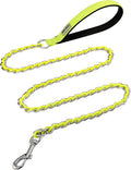 S-ETOVUS-Chain Dog Leash, Bite-Proof Metal Leash, with Padded Handle | Three Sizes 7.25FT/5.2FT/4FT, Woven From Nylon Rope And Chain, Durable And Bite-Resistant, Comfortable With Padded Handles