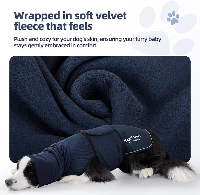 Dog Anxiety Vest–Dog Calming Shirt for Noise,Separation,Bule,L(22-33lbs) | Soothe your pet,Reduce anxiety,Keep things calm