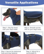 Meifsou Dog Anxiety Vest with Hood, Skin-Friendly Thunder Jacket for Dogs, All-in-One Dog Calming Shirt with Hood for Thunder, Fireworks, Separation - Keep Pet Calm Without Medicine, Army Green, M