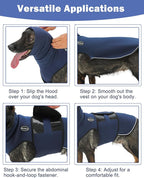 Meifsou Dog Anxiety Vest with Hood, Skin-Friendly Thunder Jacket for Dogs, All-in-One Dog Calming Shirt with Hood for Thunder, Fireworks, Separation - Keep Pet Calm Without Medicine, Army Green, S