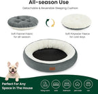 Love's cabin Round Donut Cat and Dog Cushion Bed, 30in Pet Bed for Medium or Large Dogs, Anti-Slip & Water-Resistant Bottom, Soft Durable Fabric Pet Beds, Washable Calming Cat Bed, Bluish Grey