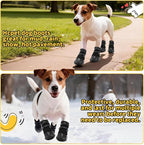 Dog Shoes for Small Dogs, Dog Boots & Paw Protectors for Hot Pavement Winter Snow Hiking, Anti-Slip Dog Booties for Hardwood Floor Black Size 2
