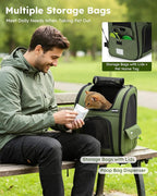 pecute Pet Backpack Expandable, Cat Carrier Backpack with Breathable Window | Durable Oxford Cloth, Lockable Zipper,Use for Pet Under 11 lbs to Travel