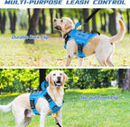 WINGOIN Blue Tactical Dog Harness for Medium Dogs, Heavy Duty No Pull Dog Harness with Handle, Adjustable Reflective Military K9 Pet Vest for Pitbull, Female, Male, Walking, Training, Hunting (M) | with Handle,Adjustable Reflective,Military K9 Style,Bi...
