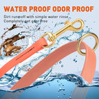 Viper Biothane K9 Working Dog Leash Waterproof Lead for Tracking Training Schutzhund Odor-Proof Long Line with Solid Brass Snap for Puppy Medium and Large Dogs 6ft, Coral