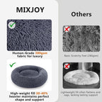 MIXJOY Orthopedic Dog Bed Comfortable Donut Cuddler Round Pet Beds Ultra Soft Washable Dog and Cat Cushion Bed (30'', Dark Gray)