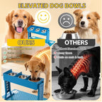Triple Elevated Dog Bowls Stand for Dogs, Adjustable Raised Dog Bowl Stand with 3 Stainless Steel Bowls, 7 Heights & 3 Tilt Angles, Tall Dog Feeding Station for Large Medium Small Dogs, Mat Included