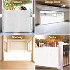 Miumoon 150 inch Reinforced Retractable Baby Gates 42 inch Tall | Retractable Dog Gate with No Crawl Through Reinforced Strip, 12 FT Extra Wide Retractable Gate for Indoor/Outdoor