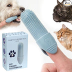 Hampton Distribution 2-Pack Pet Dental Care Kit - 360° Silicone Dog & Cat Finger Pet Toothbrush