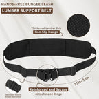 Hands Free Dog Leash for One Dog Up to 125 lb, Waist Pouch, Lumbar Support | Reflective bungee leash with adjustable 25-55 in belt. Walk, run, hike, or train one dog up to 125lbs. Black.