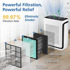 Vital 200S-P Smoke Replacement Filter for LEVOIT Vital 200S-P Air Purifier | 4-in-1 High-Efficiency Filtration with Activated Carbon Vital 200S Filter for Smoke, Ash, Dust, Vital 200S-RF-SR,2 Pack, Blue