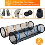 Cat Play Tunnel-for Indoor and Outdoor, Cat Play House, Cat Enclosures Easy to Connect with Two Zipper Doors,Product Size 67'' x 18'',2pcs /Set,Orange and Blue 2 Packs