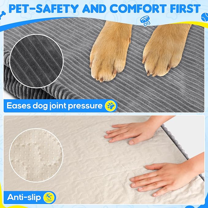 Loiion Dog Car Bed, Non-Slip Backseat Extender Pet Mat 50"x24.6" | Removable, Washable Dog Bed With Waterproof Liner Protects Car Seats, Anti-Slip Travel Bed For Dogs