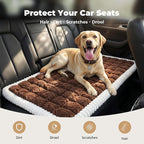 Avont Dog Bed for Car Back Seat, 2026 New Backseat Pet Bed Mat | 52.3"x23.6" Back Seat Pet Cover for Dogs Machine Washable Non-Slip Thick Plush Travel Mat for SUVs Trucks Camping - Brown