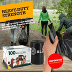 ALAGPRO® 100 Premium Dog Waste Station Can Liners - 2 Rolls of 50 Bags - Standard Size 26" W x 33" L (10-13 gallons) - Heavy Duty Pet Poop Trash Can Bags, 40% Thicker than Competitors Bags (1.1 mil)