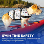 Dog Life Jacket - Swimming Vest for Dogs, Adjustable, Reflective, Comfortable, Multiple Colors, Patterns, XX-Small to Extra Large Dog Swim Vest with Handle (Nautical, Medium)