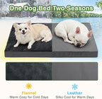 Waterproof Small Dog Bed Crate Pad 24", Washable Orthopedic Puppy Cat Mat | Outdoor Pet Bed Foam, Reversible Faux Leather & Flannel, Durable Removable Cover, Anti-Slip Kennel Pad 23"x17" Dark Gray
