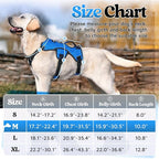 rabbitgoo Escape Proof Dog Harness for Medium, No Pull with Lift Handle | No Escape, Full Soft Padded, Reflective Adjustable Vest, Leash Clip for Walking Hiking Training, Blue, Medium