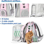 Lollimeow Expandable Cat Backpack Carrier for Large Cats & Small Dogs - Airline Approved Pet Bubble Backpack with Dual-Side Expansion, Perfect for Travel, Hiking & Outdoor Adventures, Up to 16lbs