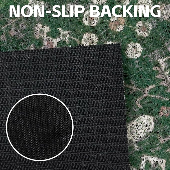 Cat Litter Mat Litter Trapping Mat, 40"x30" Waterproof Urine Proof Litter Box Mat Catcher Mat Non-Slip Washable for Kitty Kitten, Green