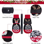 EXPAWLORER 6PCS Anti-Slip Dog Socks to Prevent Licking Paws,Dog Shoes for Hot Pavement,Best Paw Protector Traction Control on Hardwood Floor,Dog Booties for Puppy Small Medium Large Senior Dogs