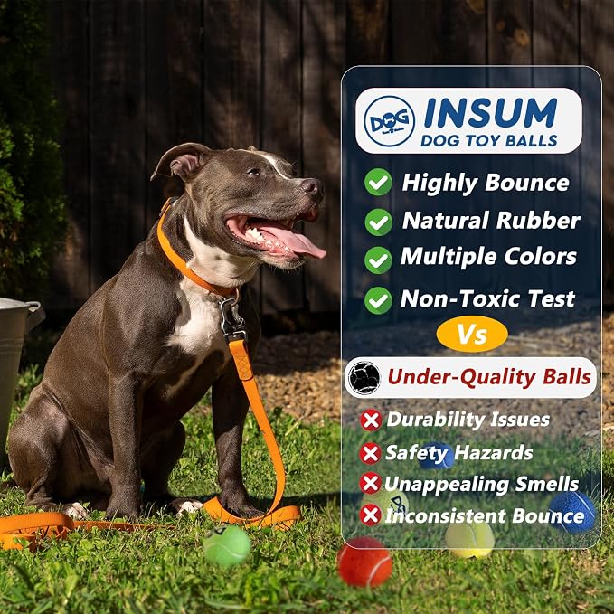 INSUM Small Tennis Balls for Dogs 6 Pack 2.0" Squeaky Dog Balls for Small Dogs