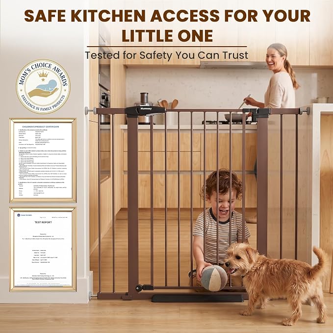 Mumeasy 36" High Extra Tall Dog Gate, 29.7"-40.5" Wide Pressure Mounted Tall Baby Gate for Dog, Auto Close Pet Gate with Door for Stairs,Doorways,House,Black