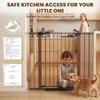 Mumeasy 36" High Extra Tall Dog Gate, 29.7"-40.5" Wide Pressure Mounted Tall Baby Gate for Dog, Auto Close Pet Gate with Door for Stairs,Doorways,House,Black