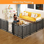 Puppy Playpen Dog Playpens Fence Outdoor Thickened Metal Tube, Low Threshold Dog Play Pen Indoors, 32" Height 20 Panels for Small/Medium/Large Dogs (Black)