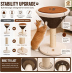 CasaMila Espresso Martini Cat Scratcher 20", Cat Scratching Post, Cat Scratching Tree, Cat Post, Scratching Post for Indoor Cats, Modern Cat Tree with Bed, Martini Cat Tree, Cute Novelty Cat Post