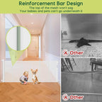 Reinforced 80 Inch Extra Wide Retractable Baby Gate with Support Rods, Indoor/Outdoor Retractable Pet Gates for Wide Openings, 33” Tall Mesh Dog Gate Indoor Extra Long Baby Gates for Decks, White