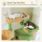 69" Cactus Cat Tree for Indoor Cats Large Adult, Multi-Level Cat Tower | Multi-Level Cat Tree with Scratching Posts, Soft Padded Perch, 2 Dangling Toys