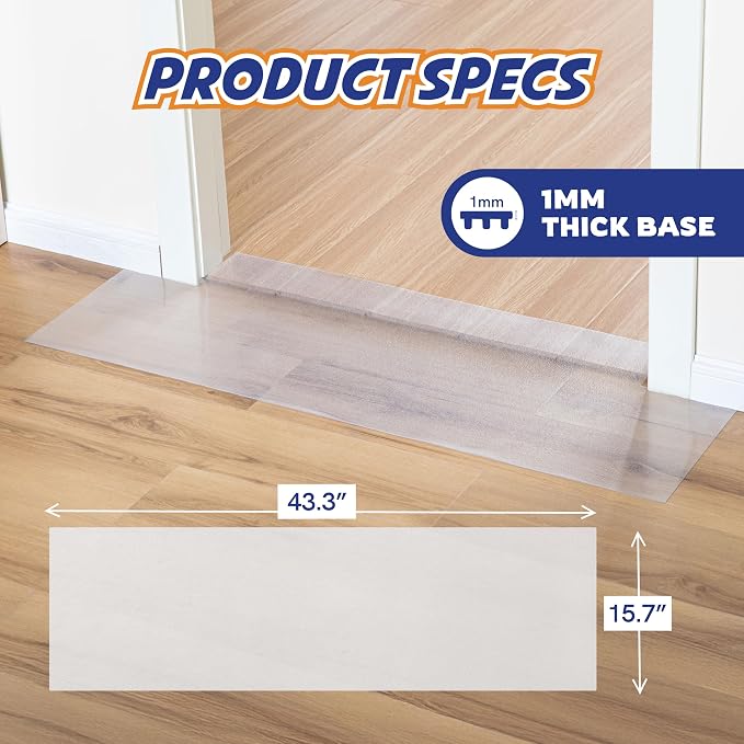 Panther Armor Hardwood Floor Protector for Pets, Runner Mat 16 x 43 in | Stops cats scratching doorways and hardwood floors. Door scratch protector and plastic runner mat