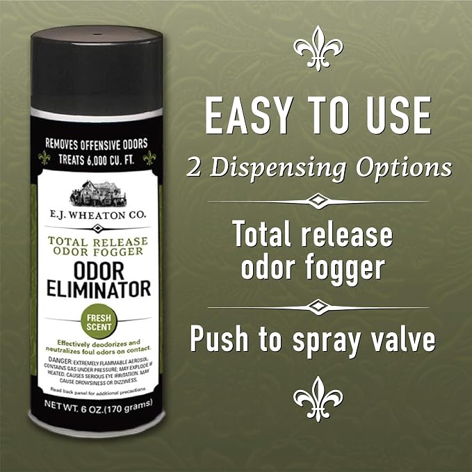 E.J. Wheaton Odor Eliminator, Total Release Odor Fogger, 3 Pack, Effectively Deodorizes and Neutralizes Foul Odors on Contact, Fresh Scent (6 OZ)