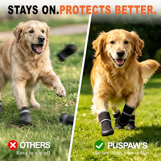 Dog Boots & Paw Protectors, Dog Shoes for Medium Large Dogs, Winter Snowy Day, Summer Hot Pavement, Outdoor & Indoor Hardfloors Skid-Resistant Sole, Black with Reflective Rugged 4PCS-Size2
