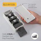 SVD.PET Dog Poop Bag Dispenser (White, Dispenser only) | Outdoor or Indoor Pet Waste Bag Dispenser Station, Wall Mount or Hanging with Strap, Easy to Refill Magnetic Cover
