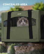 Pecute Cat Carrier Stable, Pet Carrier with Privacy Partition,Green | Safe For Car Travel, Stable Steel Frame, Soft-Sided Pet Carrier Bag For Dogs And Cats Up To 15lbs, Foldable Design,XL.
