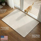 Cat Litter Box Mat - XL Extra Large Size 40 x 30 in, Water Proof, Kitty Litter Trapping Mat, Easy to Clean, Scatter Control, Odorless, Pet Supplies for Indoor Cats, Warm Beige