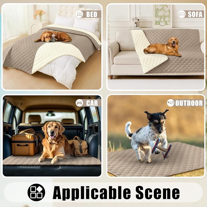 Smiry Waterproof Dog Bed Cover Blanket, Reversible Pet Blanket | Soft Reversible, Washable Leakproof Cats Dogs Couch Cover for Sofa, Couch, Furniture (30x53 Inch)