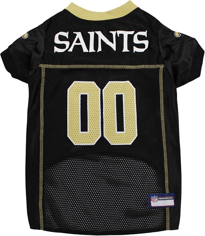 Pets First NFL New Orleans Saints Dog Jersey, Size XX-Large, Football Shirt Costume for Pet, Dog Sports T-Shirt, NFL Team Clothing for Cats, Licensed Pet Apparel Available in 7 Sizes and 32 Teams